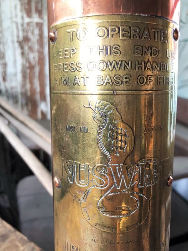 20s Antique Nuswift J Blakeborough Sons Brass Fire Extinguisher