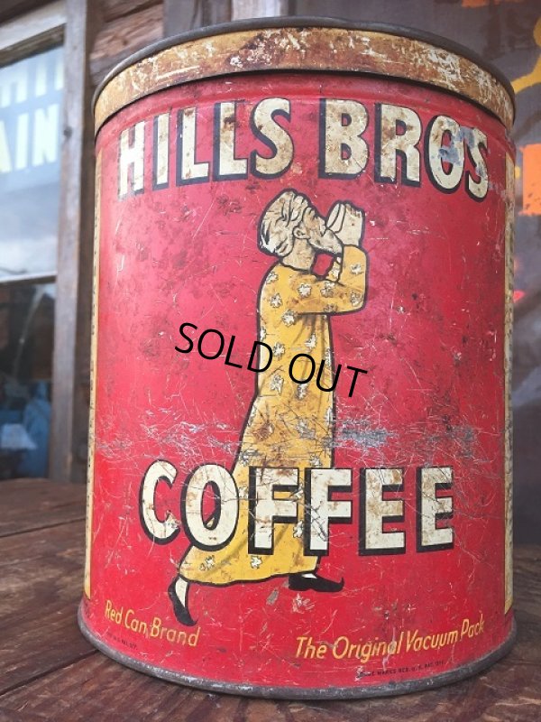 画像1: Vintage Hills Bros Coffee Can L (AL903)