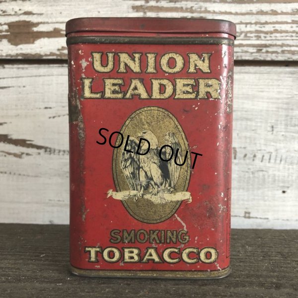 画像1: Vintage UNION LEADER Tabacco Pocket Tin Can (J340)    