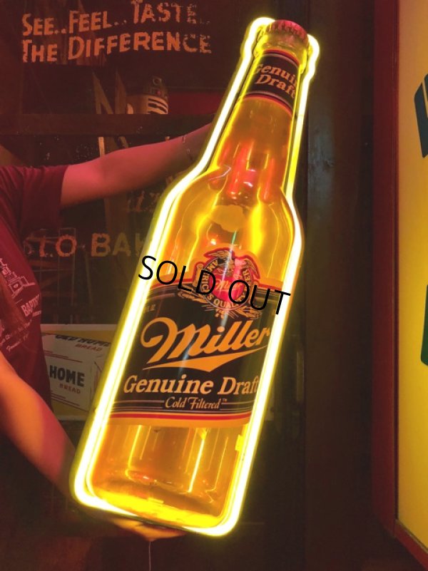 画像1: 80s Miller Beer Genuine Draft Cold Filtered Neon Sign (J361)