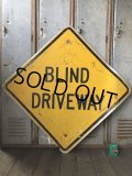 Vintage Road Sign BLIND DRIVEWAY (T651)