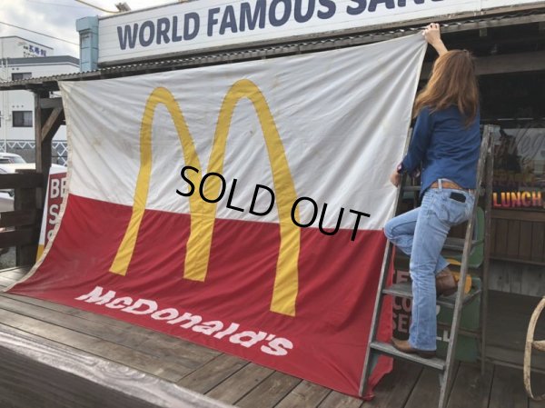 画像1: 70s Vintage Original McDonald's Flag Banner Sign (B565) 