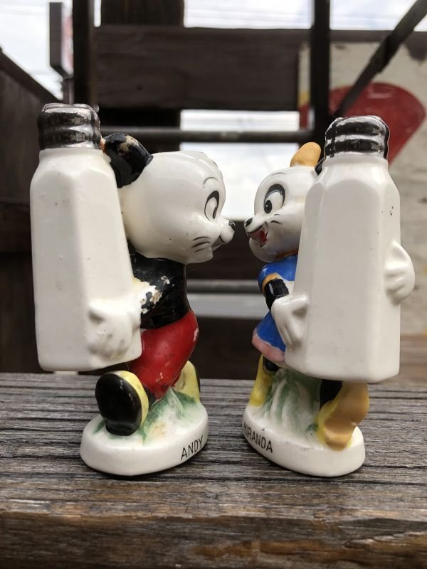 画像2: 50s Vintage NAPCO Walter Lantz  Andy Panda Salt & Pepper Shakers (B749)