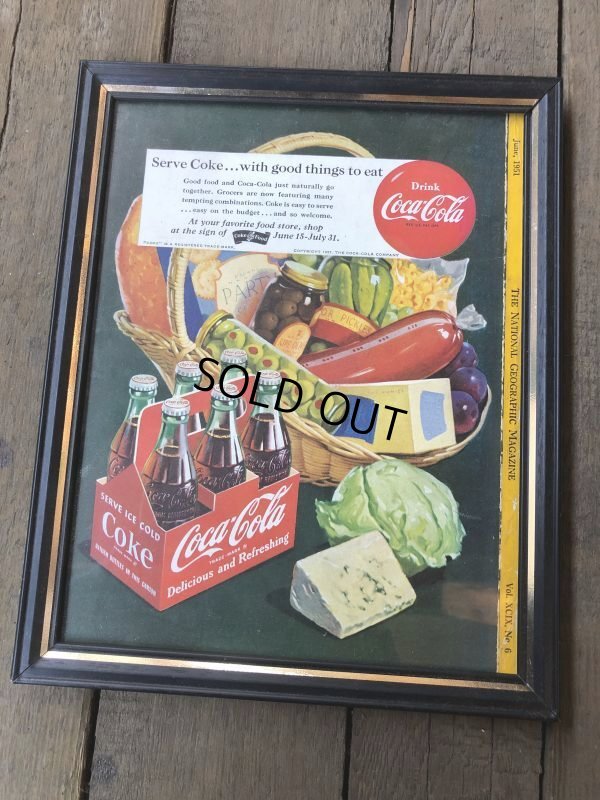 画像4: 50s Vintage Coca-Cola Advertising W/Frame (B935)