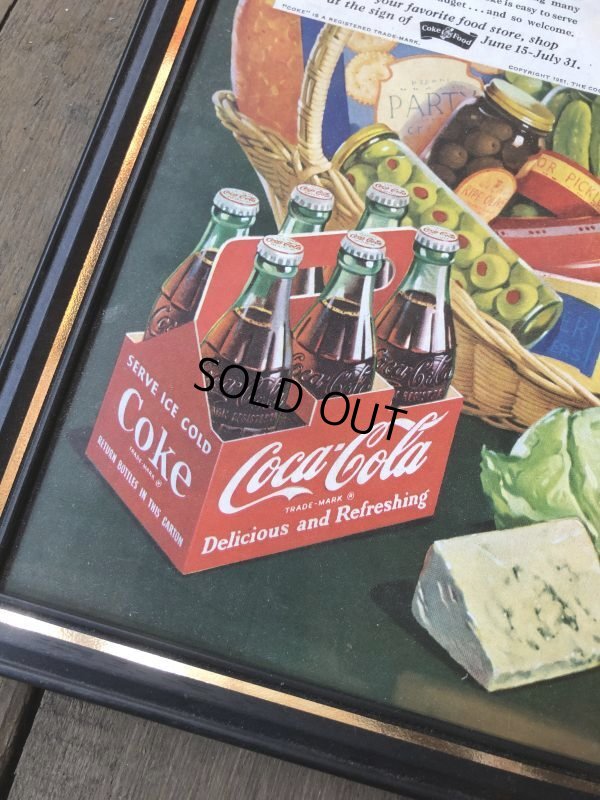 画像2: 50s Vintage Coca-Cola Advertising W/Frame (B935)