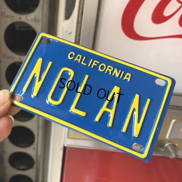 画像1: Vintage California Mini Bike Vanity Metal License Plate / NOLAN (B782) 