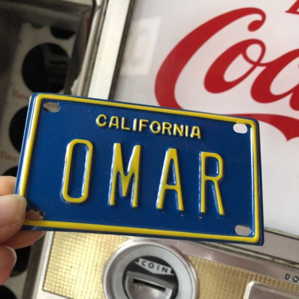 画像1: Vintage California Mini Bike Vanity Metal License Plate / OMAR (B779) 