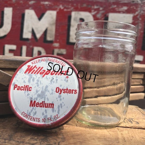 画像1: Vintage Willapoint PACIFIC OYSTERS Glass Jar 10oz (B855)