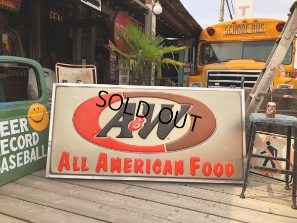 画像1: Vintage A&W Restaurant ALL AMERICAN FOOD Lighted Store Sign Huge!!!! (C024)