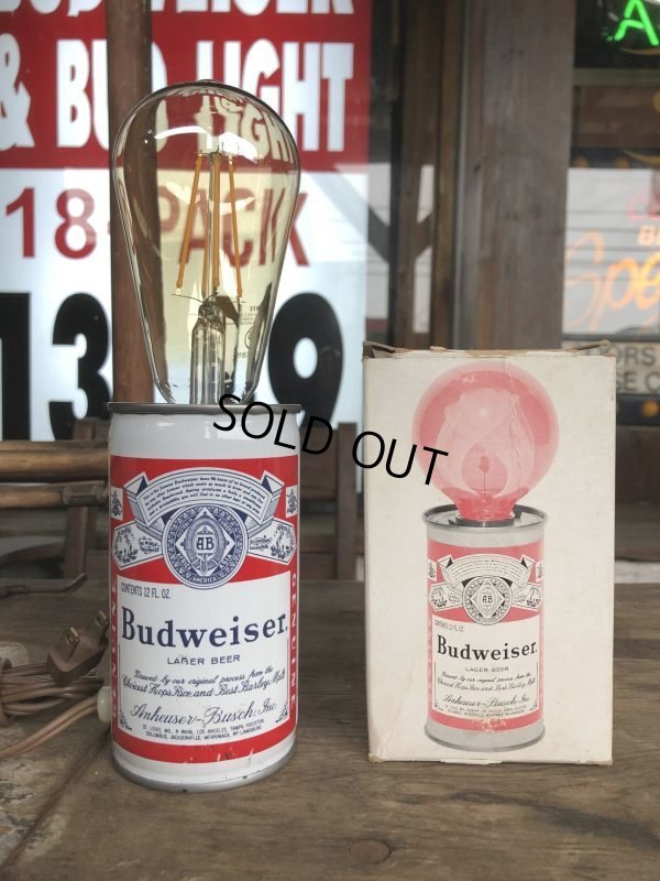 画像1: 70s Vintage Budweiser Beer Can Bar Lamp (C053)