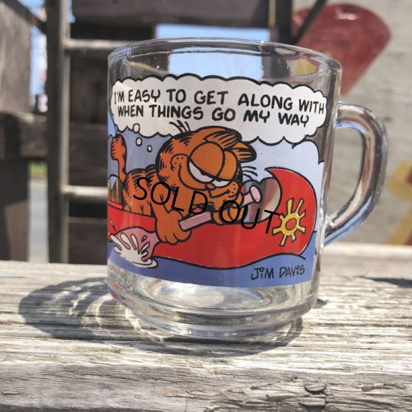 画像1: 70s Vintage ANCHOR HOCKING Glass McDonald's GARFIELD Mug Cup (C184)