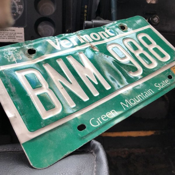 画像2: 90s Vintage American License Number Plate / Vermont BNM 988 (B600)