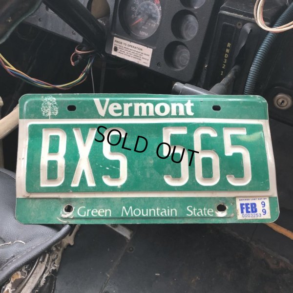 画像1: 90s Vintage American License Number Plate / Vermont BXS 565 (B601)