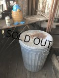 Vintage Galvanized Steel Metal Garbage Trash Can (B859)