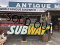 【店舗引き取り限定】Vintage SUBWAY Restaurant Advertising Store Display Light Sign Huge!! 294cm (B903)