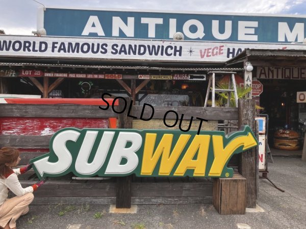 画像1: 【店舗引き取り限定】Vintage SUBWAY Restaurant Advertising Store Display Light Sign Huge!! 294cm (B903)