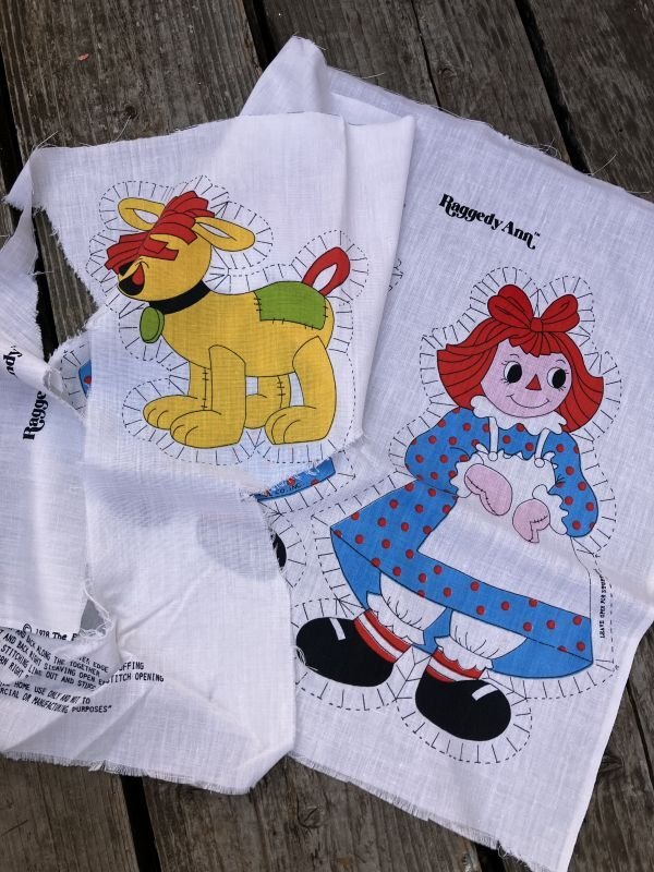 画像4: 70s Vintage N.O.S Cut N Sew Cloth Fabric Panel Pillow Doll  Raggedy Ann & Arthur (M301) 