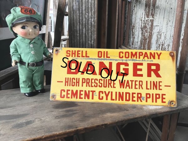 画像1: RARE!! Vintage ORIGINAL Shell Oil Company DANGER Sign (M306) 