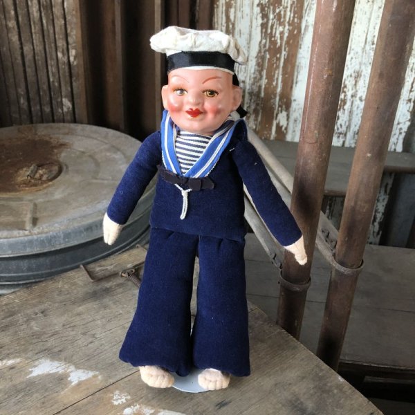 画像1: Vintage Sailor Composition Doll 31cm (M346) 