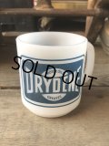 Vintage Gasbake Milk Glass Mug DRYDENE MOTOR OIL (M383) 