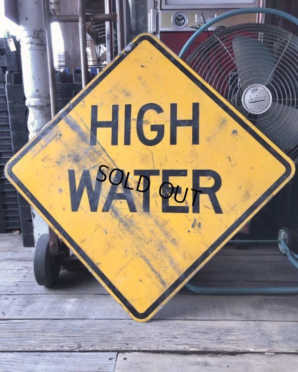 画像1: Vintage Traffic Road Sign High Water (M538)