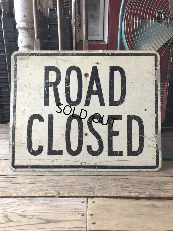 画像1: Vintage Road Sign ROAD CLOSED (M527)