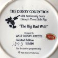 画像4: Vintage Disney 1933-1983 50th Anniversary Three Little Pigs Porcelain Plate Complate Set (M544)