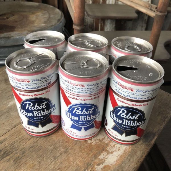 画像1: Vintage Pabst Blue Ribbon Beer Cans 6 PACK (M661) 