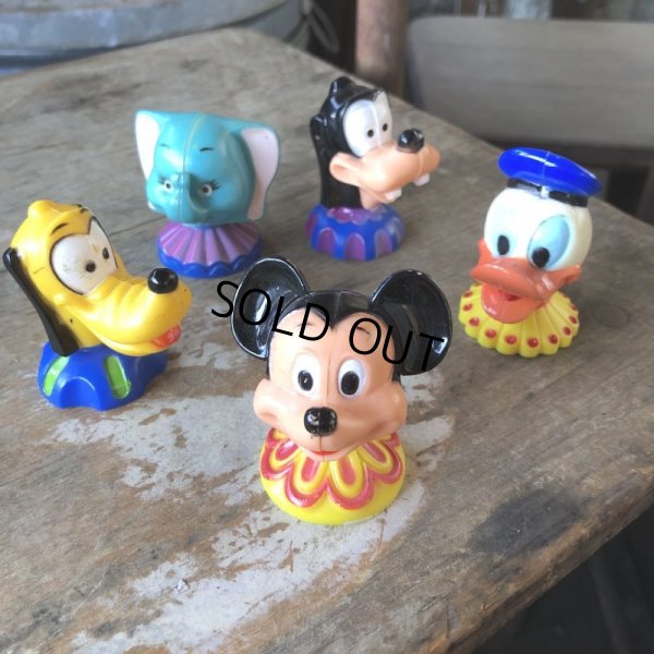 画像1: 80s Vintage Disney Mickey Donald Goofy Pluto Dumbo Topper Set (M676)