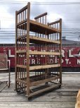 画像4: Antique Wooden Rolling Bakers Rack (M688)