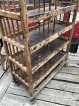 画像12: Antique Wooden Rolling Bakers Rack (M688)