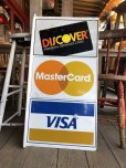 画像1: Vintage DISCOVER Master Card VISA Double Sided Metal Sign (M691) (1)