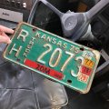 70s Vintage American License Number Plate / KANSAS 2073 (M725)