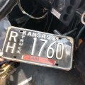 60s Vintage American License Number Plate / KANSAS 1760 (M718)