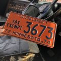 70s Vintage American License Number Plate / MINNESOTA 3673 (M711)