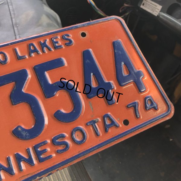 画像2: 70s Vintage American License Number Plate / MINNESOTA 3544 (M708)