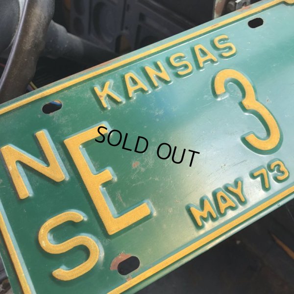 画像2: 70s Vintage American License Number Plate / KANSAS 3 (M724)