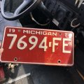 70s Vintage American License Number Plate / MICHIGAN 7694 (M715)