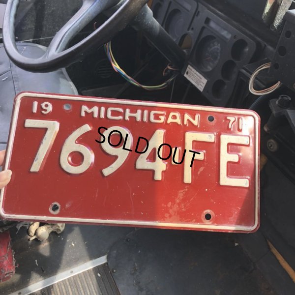 画像1: 70s Vintage American License Number Plate / MICHIGAN 7694 (M715)