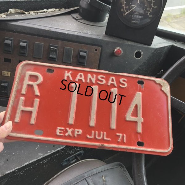 画像1: 70s Vintage American License Number Plate / KANSAS 1114 (M735)