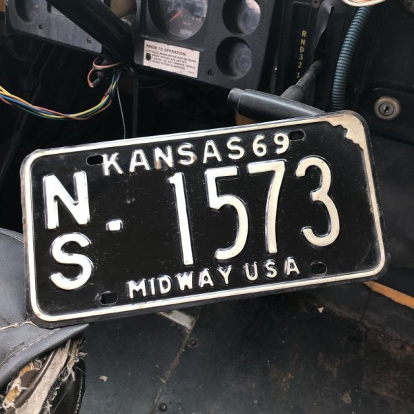 画像1: 60s Vintage American License Number Plate / KANSAS 1573 (M738)