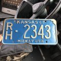60s Vintage American License Number Plate / KANSAS 2343 (M721)