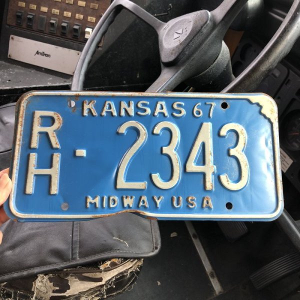 画像1: 60s Vintage American License Number Plate / KANSAS 2343 (M721)