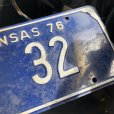 画像2: 70s Vintage American License Number Plate / KANSAS 32 (M727) (2)