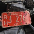 70s Vintage American License Number Plate / KANSAS 276 (M723)