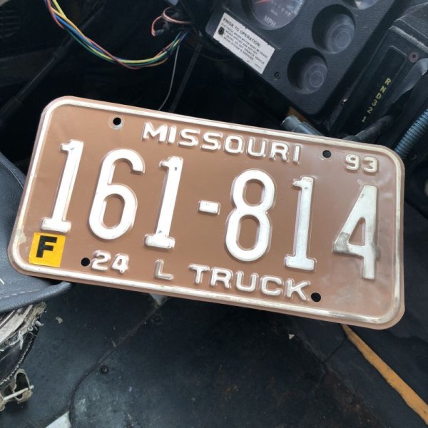 画像1: 90s Vintage American License Number Plate / MISSOURI 814 (M731)