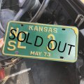 70s Vintage American License Number Plate / KANSAS 3 (M724)