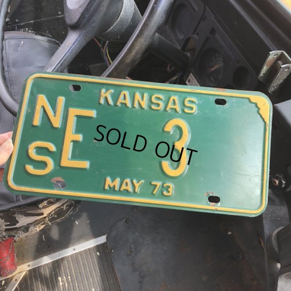 画像1: 70s Vintage American License Number Plate / KANSAS 3 (M724)