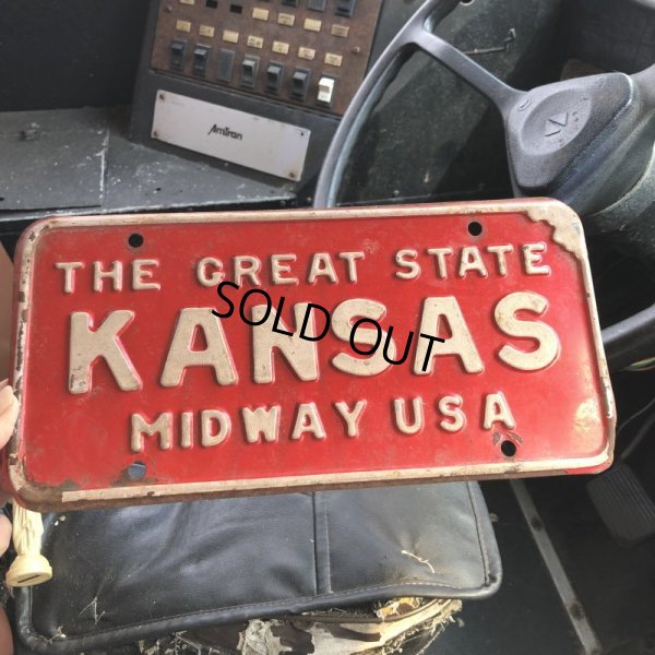 画像1: 60s 70s Vintage American License Number Plate / KANSAS (M720)