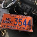 70s Vintage American License Number Plate / MINNESOTA 3544 (M708)